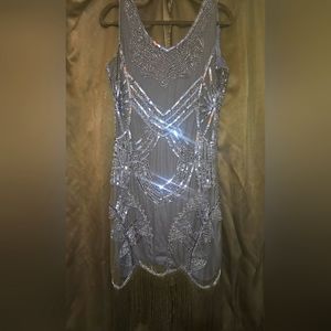 Fringe dark Blue dress medium